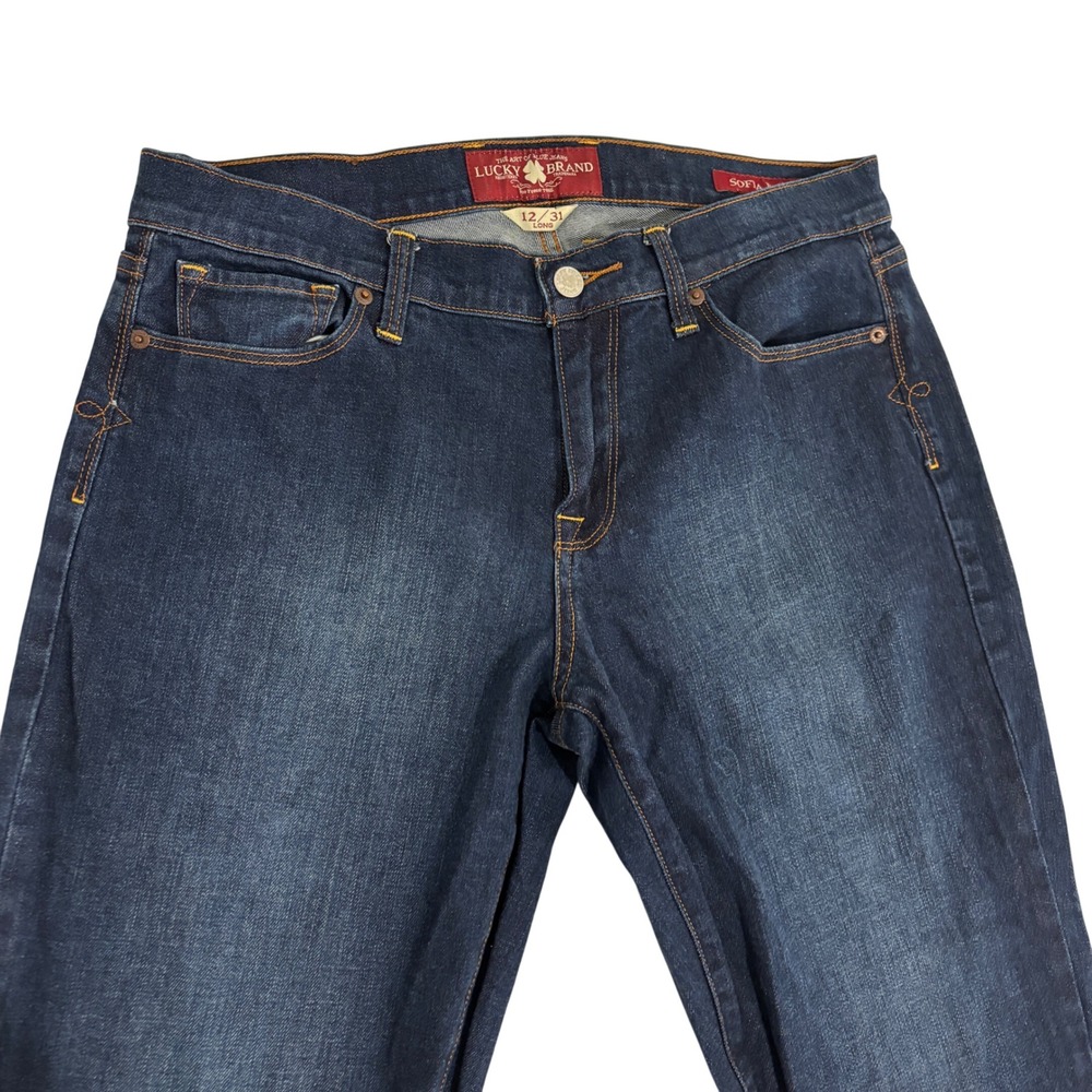Lucky Brand Sofia Boot Blue Jeans Womens 12 Long Tall Inseam 33 inch Stretch